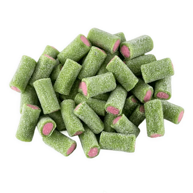 Mini jumbo watermelon candy sticks from Mijn winkel, colorful and fruit-flavored, displayed in a vibrant package.