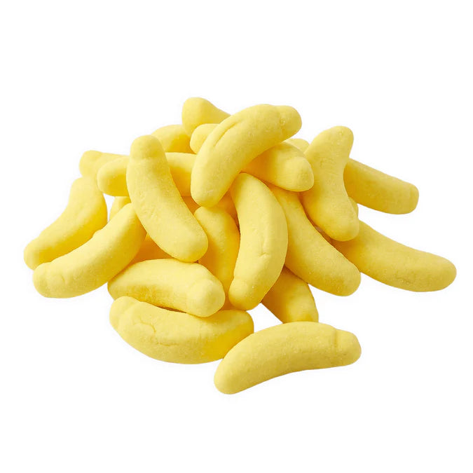 Fresh sweet bananas from Mijn winkel, showcasing ripe yellow bananas with smooth skins on a white background.