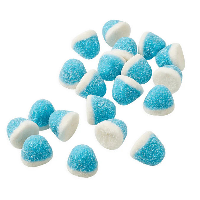 Blue Puffs by Mijn Winkel featuring soft, fluffy blue fabric with kiss design, perfect for decorative or craft purposes.