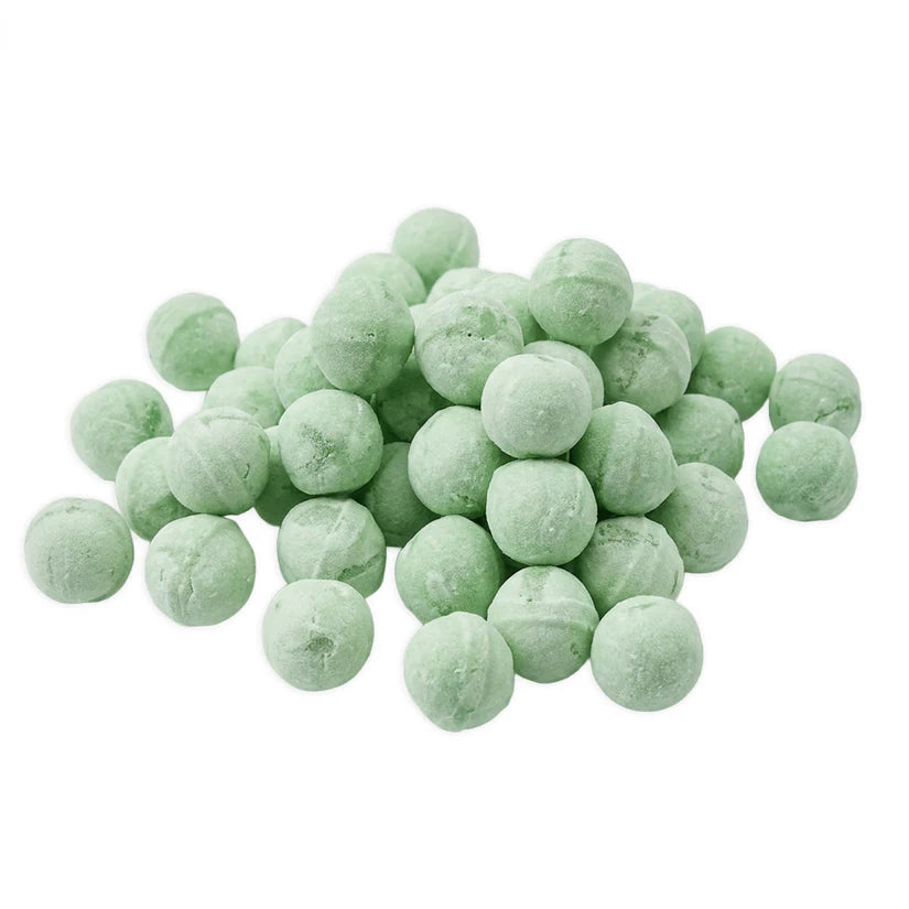 Bright green Rocket Balls Sour Apple candy powder balls from Mijn winkel with vibrant sour apple flavor and colorful coating.