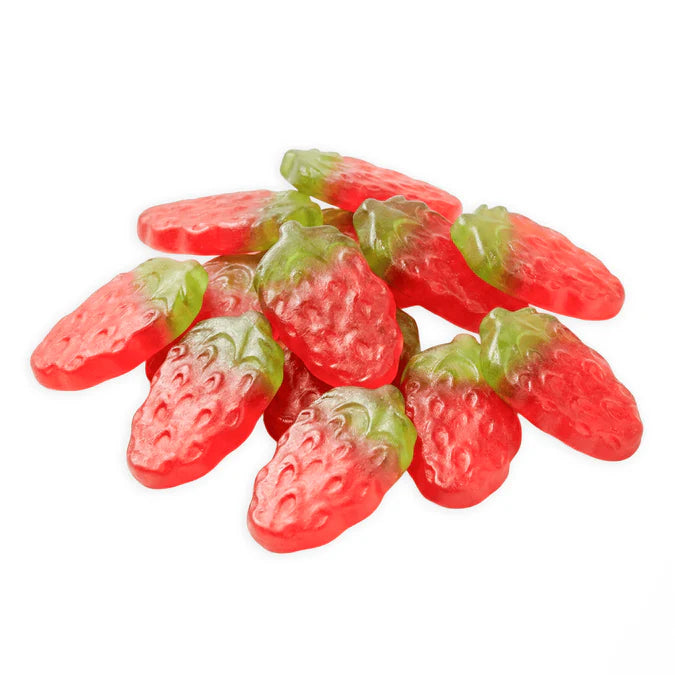 Giant Haribo Strawberry Gummies from Veggie Grote Aardbeien by Mijn winkel, featuring large, red strawberry-shaped candy.